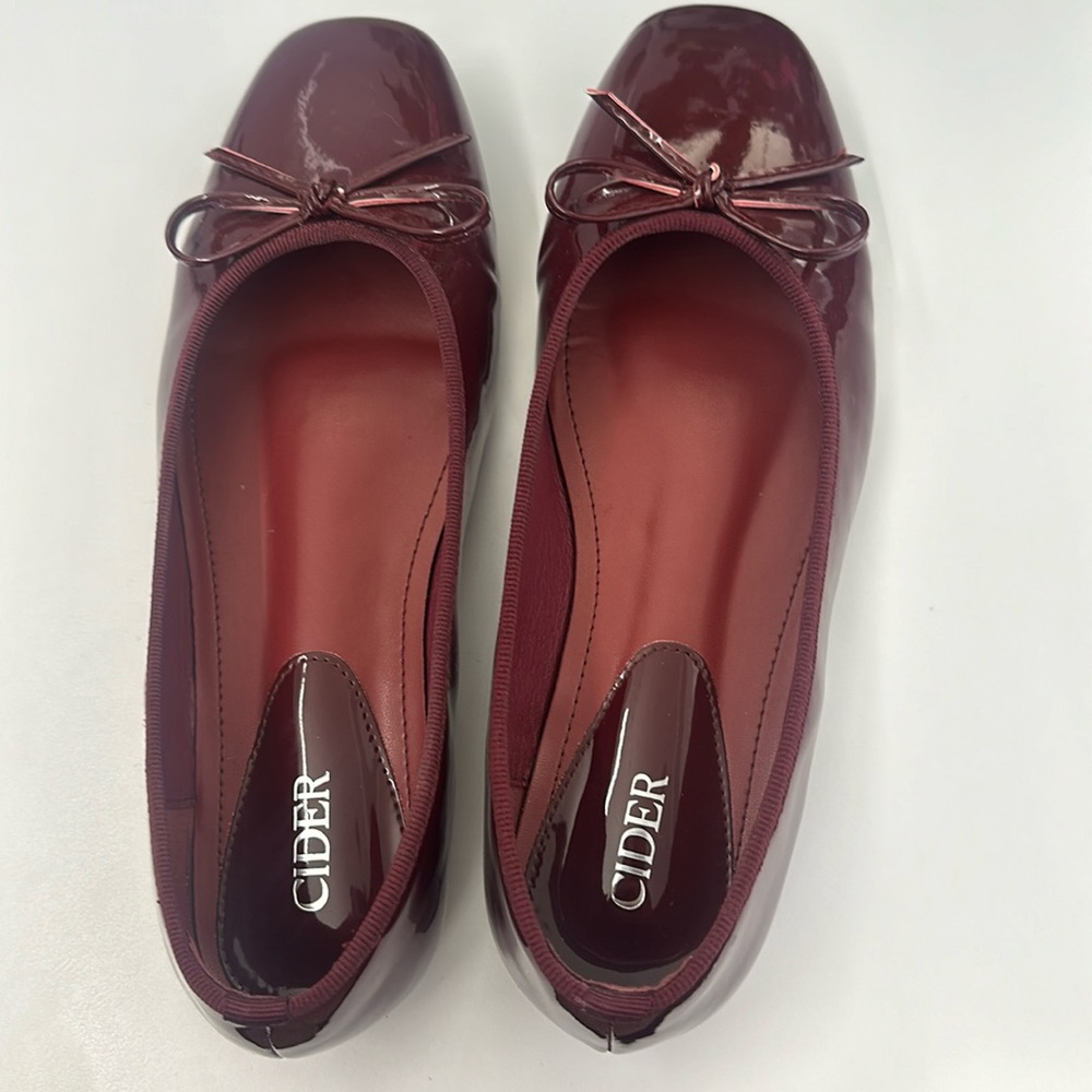 Cider Ballet Flats in Dark Red. Size 9/ Size 40